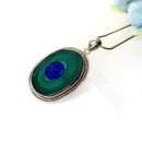 Lapis Lazuli & Malachite Slice Silver Premium Pendants
