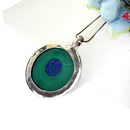 Lapis Lazuli & Malachite Slice Silver Premium Pendants