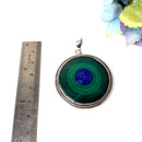 Lapis Lazuli & Malachite Slice Silver Premium Pendants