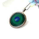 Lapis Lazuli & Malachite Slice Silver Premium Pendants