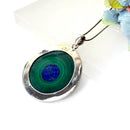 Lapis Lazuli & Malachite Slice Silver Premium Pendants