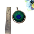 Lapis Lazuli & Malachite Slice Silver Premium Pendants