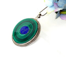 Lapis Lazuli & Malachite Slice Silver Premium Pendants