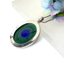 Lapis Lazuli & Malachite Slice Silver Premium Pendants