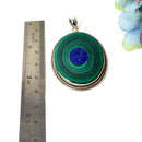Lapis Lazuli & Malachite Slice Silver Premium Pendants