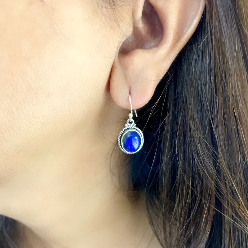 Lapis Lazuli Earrings in Silver