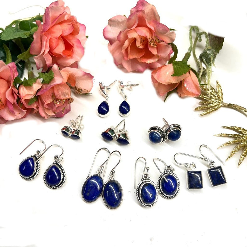 Lapis Lazuli Earrings in Silver