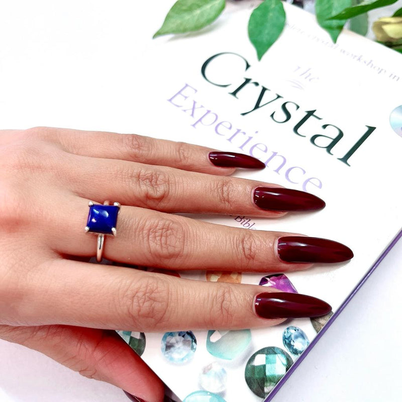 Lapis Lazuli Adjustable Ring in Silver