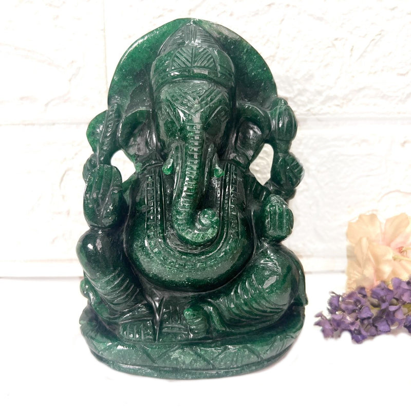 Large Ganeshas in Green Aventurine (Abundance)