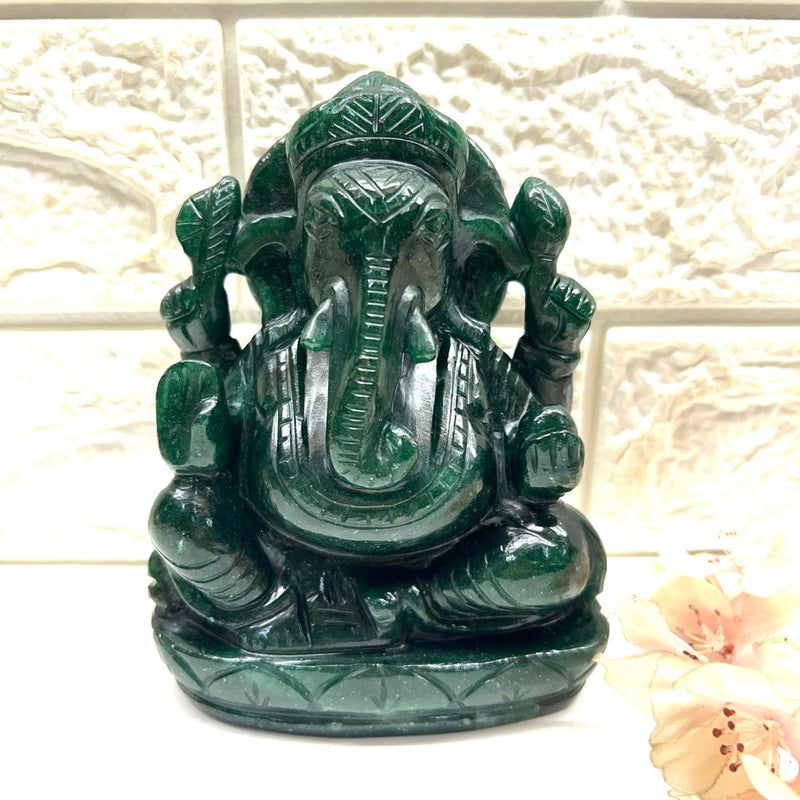 Large Ganeshas in Green Aventurine (Abundance)