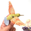 Crystal Hummingbirds and Flower from Peru