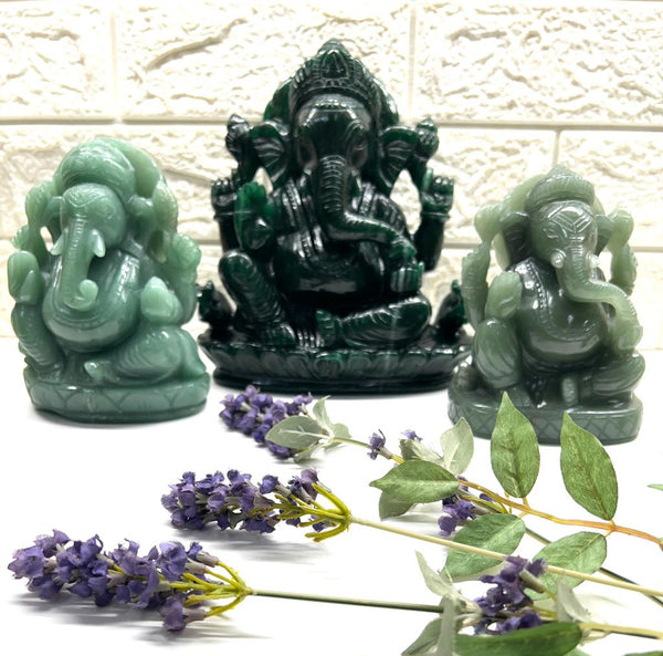 Large Ganeshas in Green Aventurine (Abundance)