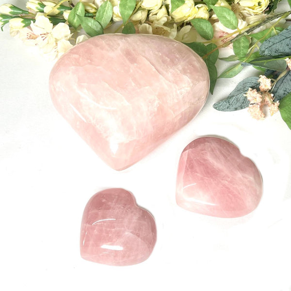 Large Rose Quartz Hearts (Attract Love)