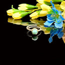 Larimar Adjustable Rings in Silver