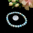 Larimar Round Bead Bracelet