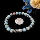 Larimar Round Bead Bracelet