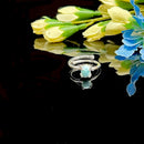 Larimar Adjustable Rings in Silver
