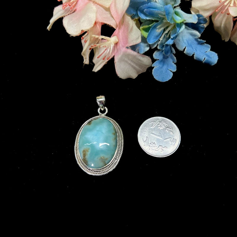 Larimar Silver Pendant Premium Collection (Atlantis Stone)