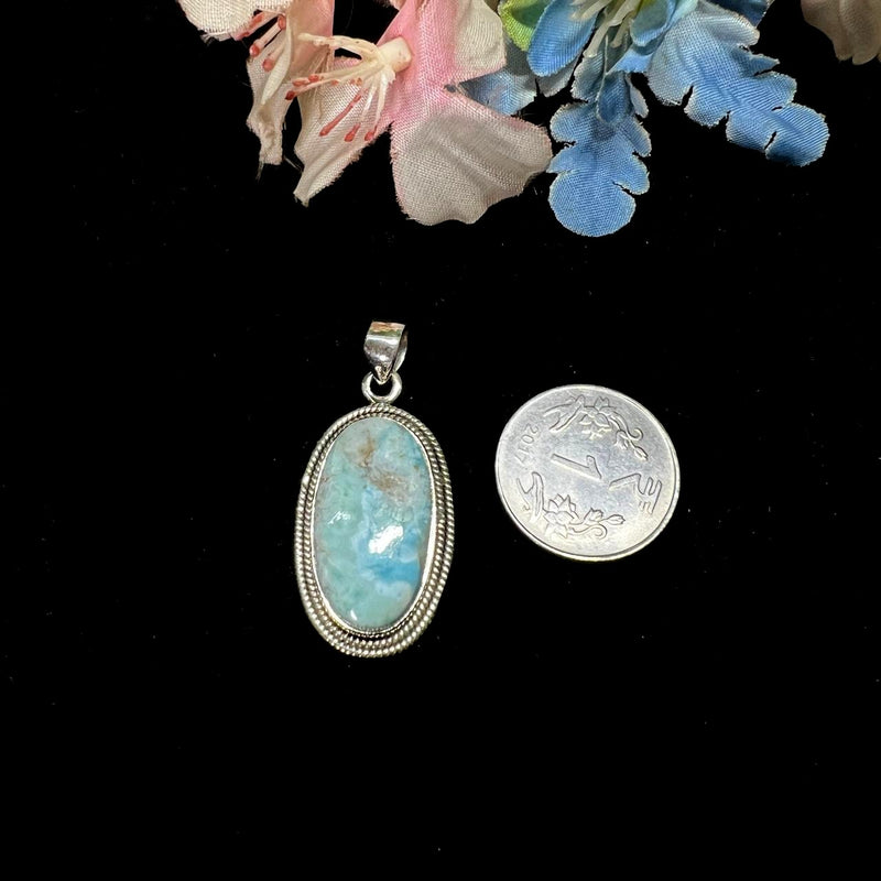 Larimar Silver Pendant Premium Collection (Atlantis Stone)