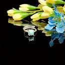 Larimar Adjustable Rings in Silver