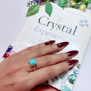 Larimar Adjustable Rings in Silver