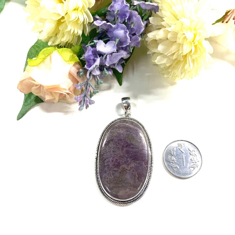 Lavender Jade Premium Pendants in Silver