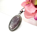 Lepidolite Premium Pendant in Silver