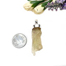 Libyan Desert Glass Rough Cap Pendant in Silver (Joy)