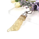 Libyan Desert Glass Rough Cap Pendant in Silver (Joy)