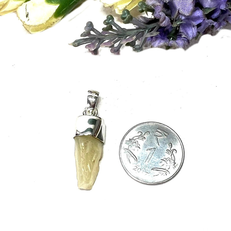 Libyan Desert Glass Rough Cap Pendant in Silver (Joy)