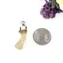 Libyan Desert Glass Rough Cap Pendant in Silver (Joy)