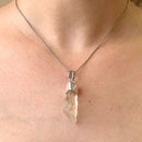 Libyan Desert Glass Rough Cap Pendant in Silver (Joy)