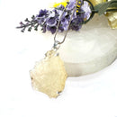 Libyan Desert Glass Pendant in Silver (Joy)