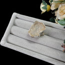 Rough Libyan Desert Glass Rings in Silver