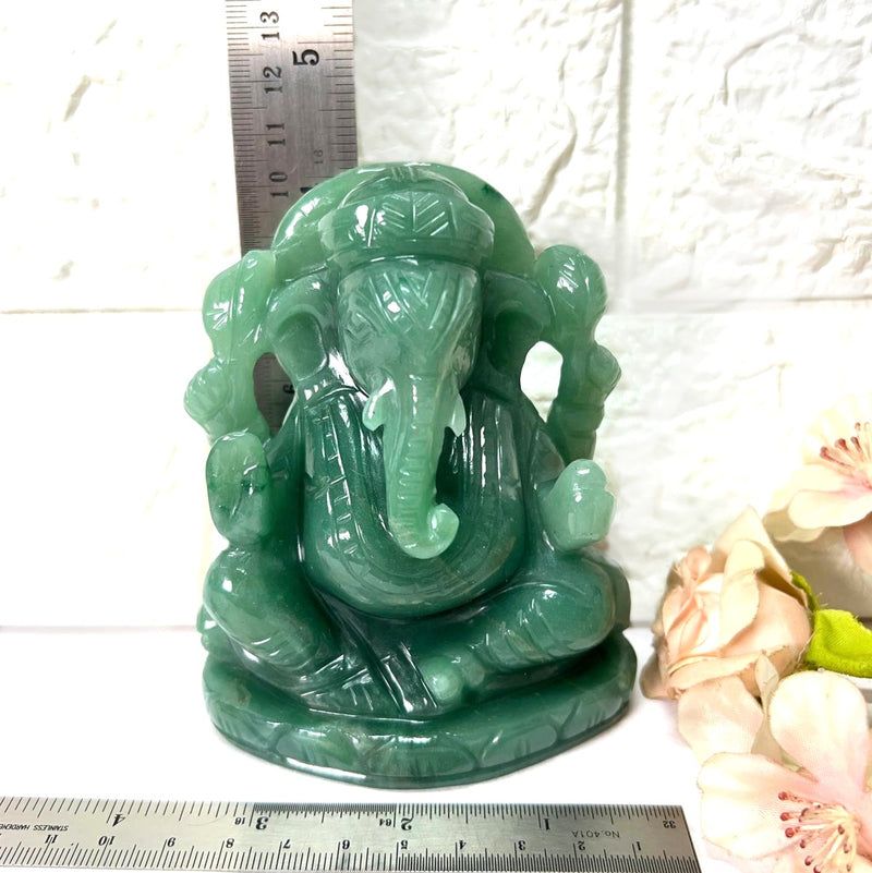 Large Ganeshas in Green Aventurine (Abundance)