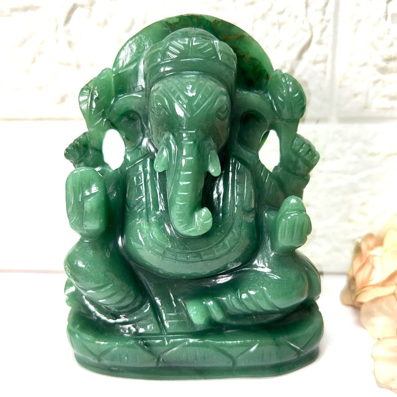 Large Ganeshas in Green Aventurine (Abundance)