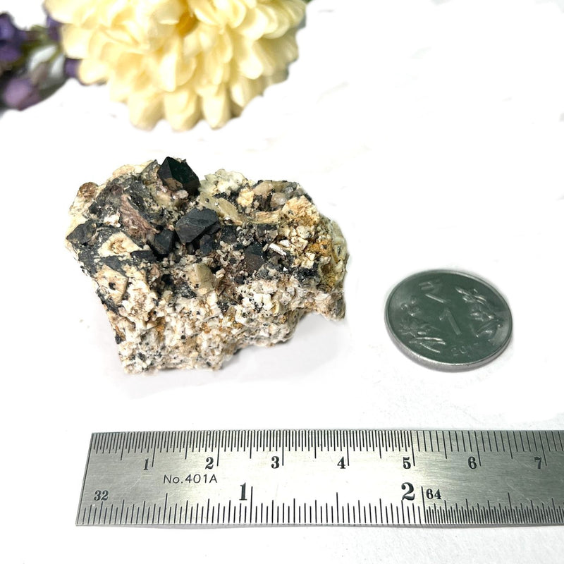 Magnetite on Orthoclase Specimen from Morocco