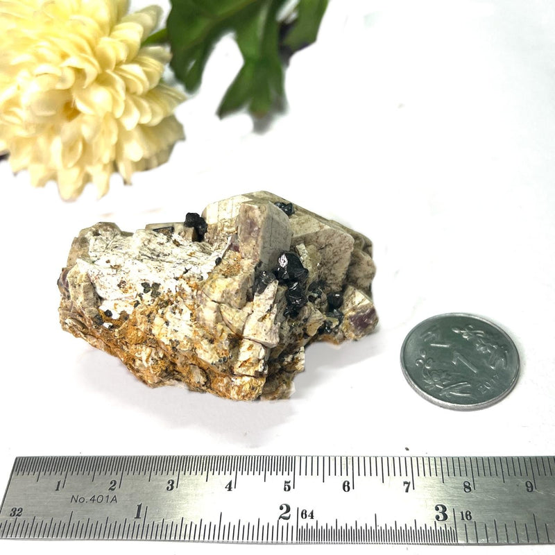 Magnetite on Orthoclase Specimen from Morocco