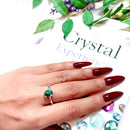 Malachite Adjustable Ring in Silver (Spiritual Renewal)