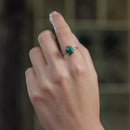 Malachite Adjustable Ring in Silver (Spiritual Renewal)