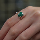 Malachite Adjustable Ring in Silver (Spiritual Renewal)