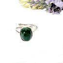 Malachite Adjustable Ring in Silver (Spiritual Renewal)