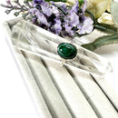 Malachite Adjustable Ring in Silver (Spiritual Renewal)