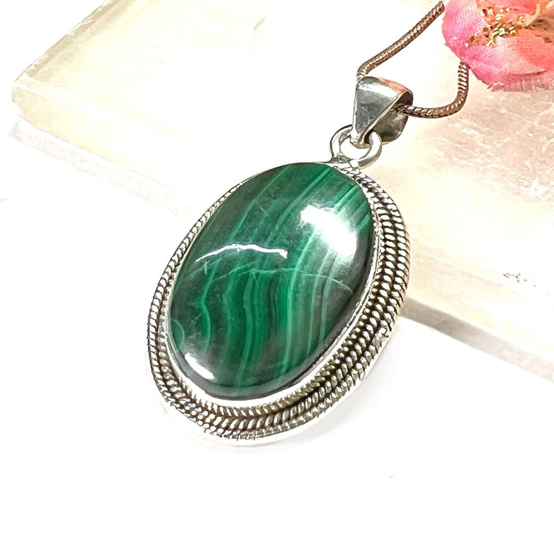 Malachite Premium Pendants in Silver (Transformation)