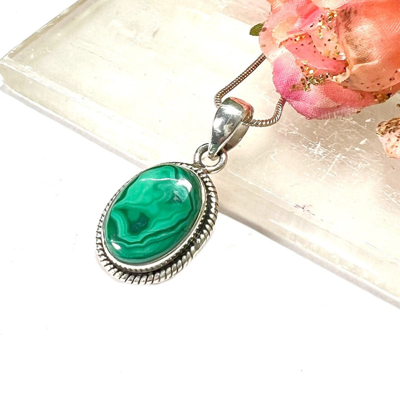 Malachite Premium Pendants in Silver (Transformation)