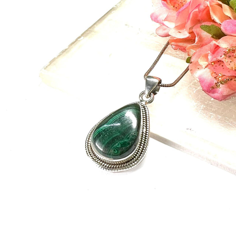 Malachite Premium Pendants in Silver (Transformation)