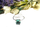 Malachite Adjustable Ring in Silver (Spiritual Renewal)