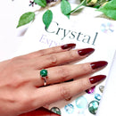 Malachite Adjustable Ring in Silver (Spiritual Renewal)