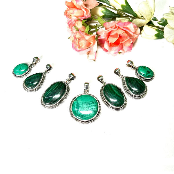 Malachite Premium Pendants in Silver (Transformation)