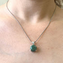 Malachite Small Pendant in Silver